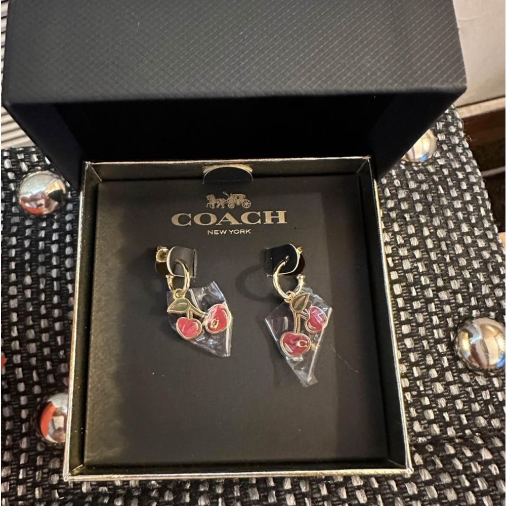 Heart Cherry Huggie Earrings